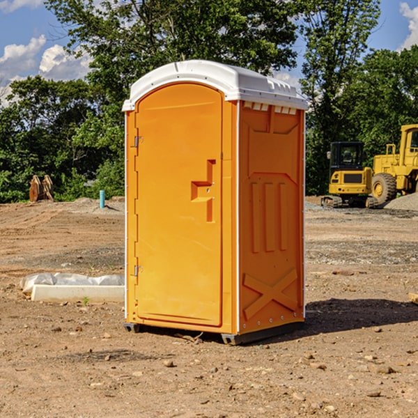 how often are the portable restrooms cleaned and serviced during a rental period in Marysville Kansas